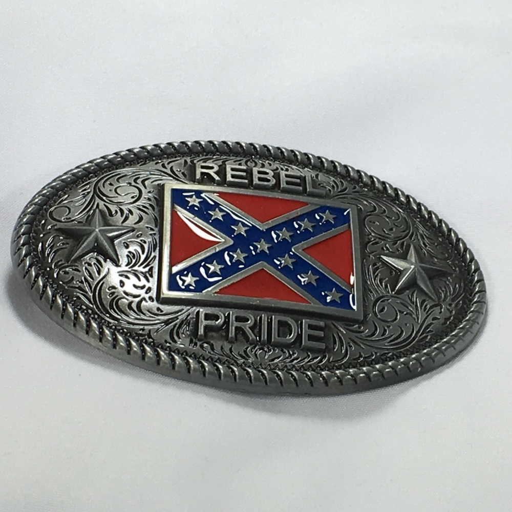 Brand New Never Worn oval Rebel Pride Belt Buckle